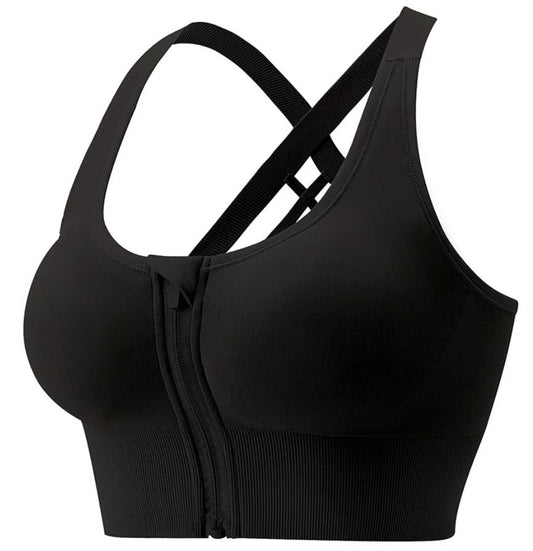 Women's Gym Sports Bra With Zip